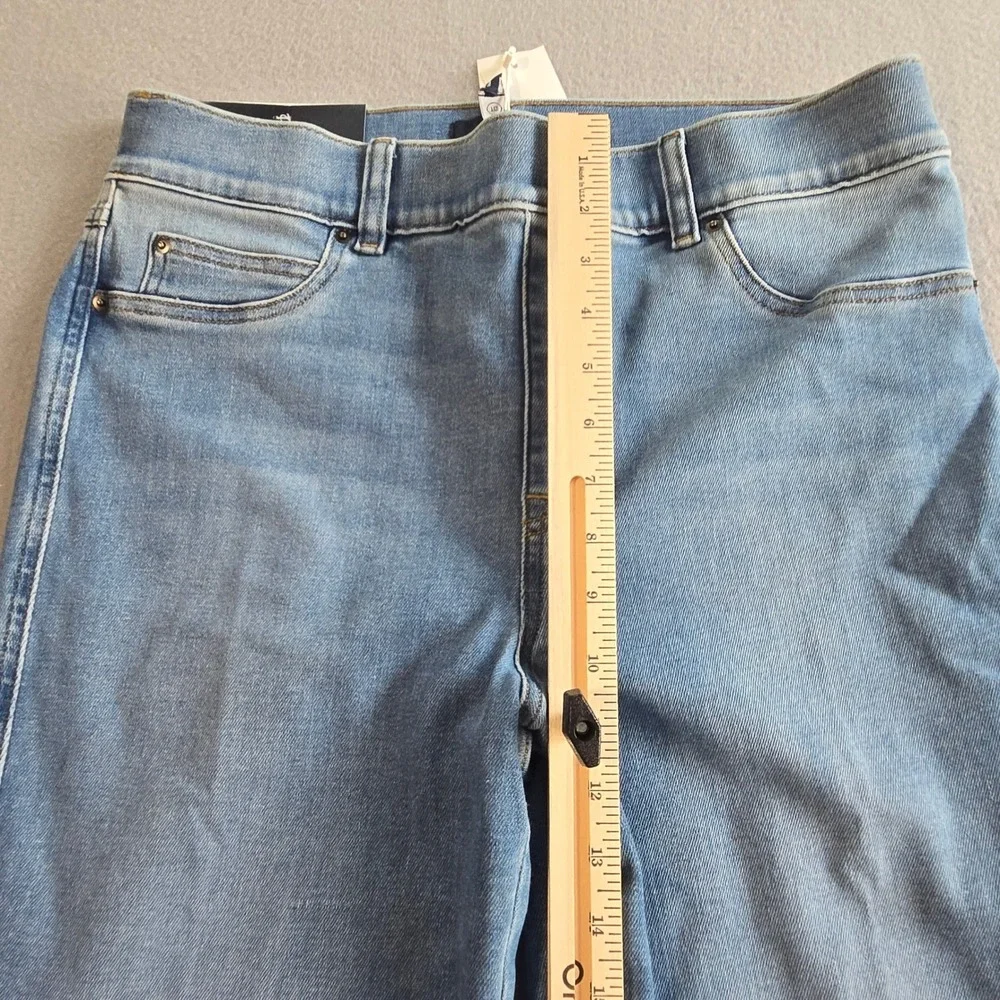 Spanx Flare Jeans Womens XL Stonewashed Blue High Rise Shaping Stretch 20960R - Picture 8 of 9